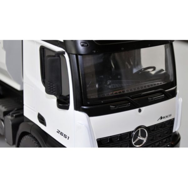 RC AMEWI PROFI SKLÁPĚČ Mercedes-Benz Arocs,  celokovový proporcionální sklápěč, nosnost 3,5 kg, bílý - Image 4