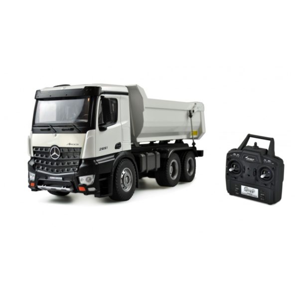 RC AMEWI PROFI SKLÁPĚČ Mercedes-Benz Arocs,  celokovový proporcionální sklápěč, nosnost 3,5 kg, bílý - Image 6